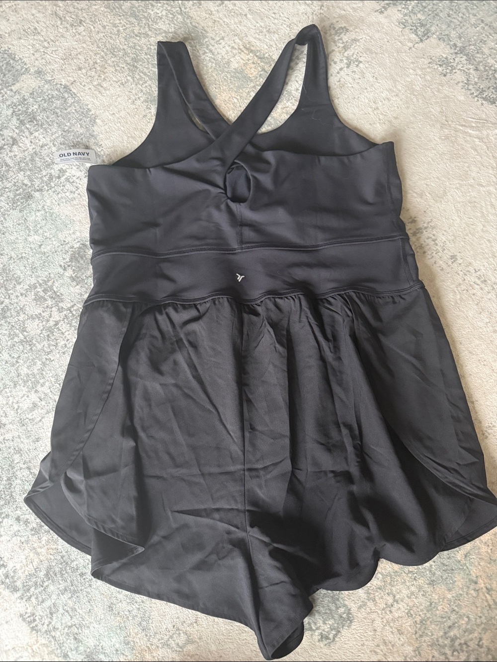 Old Navy Black Crossback Athletic Skater-Style Romper, Size XL NWT - Picture 3 of 5